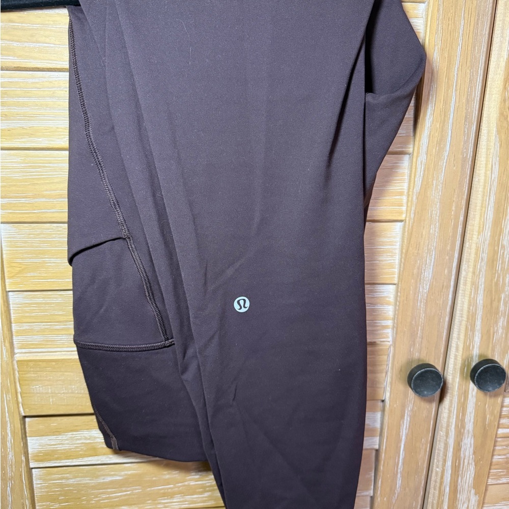 Lululemon wunder train pocket size 12  Brown Leggings great condition